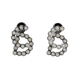 Christian Dior Silver-tone Crystal 30 Montaigne Stud Earrings